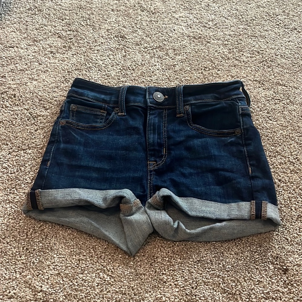 USED American Eagle jean shorts, size 0 next level stretch
